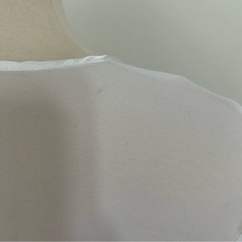 Vintage Cinema Etoile White Wrap Blouse with Pleated Sleeves Medium NWT - Picture 8 of 11